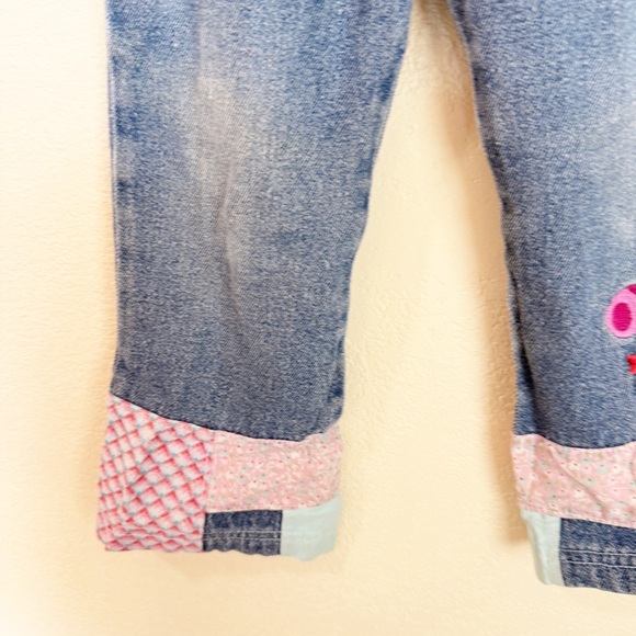 Vintage 2001 y2k Blues Clues Girls Denim Bootcut Jeans Embroidery Patchwork 4T - Picture 3 of 8